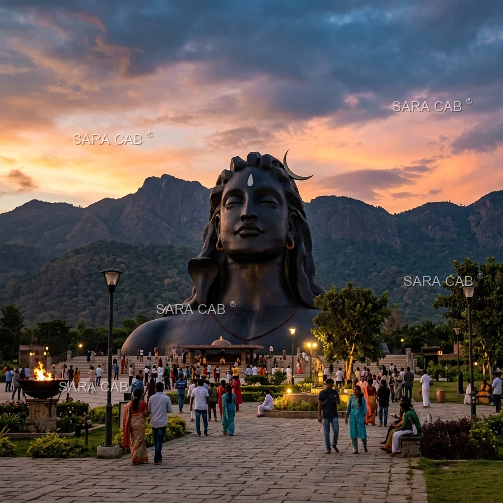 Mysore to Coimbatore & Adiyogi Tour - SARA CAB Mysore