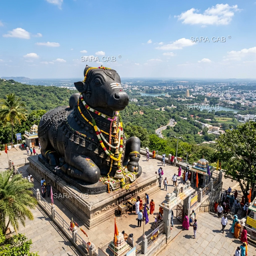 Chamundi Hill Nandi Statue Cabs - SARA CAB Mysore